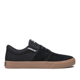 Mens Supra Low Top Shoes STACKS II VULC Black/Gum | AU-58998